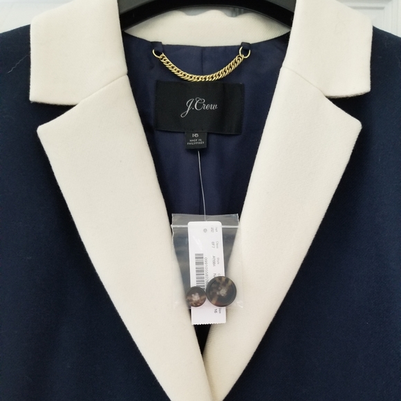 J.Crew Contrast Lapel Topcoat in Double-Serge Wool - Picture 4 of 4